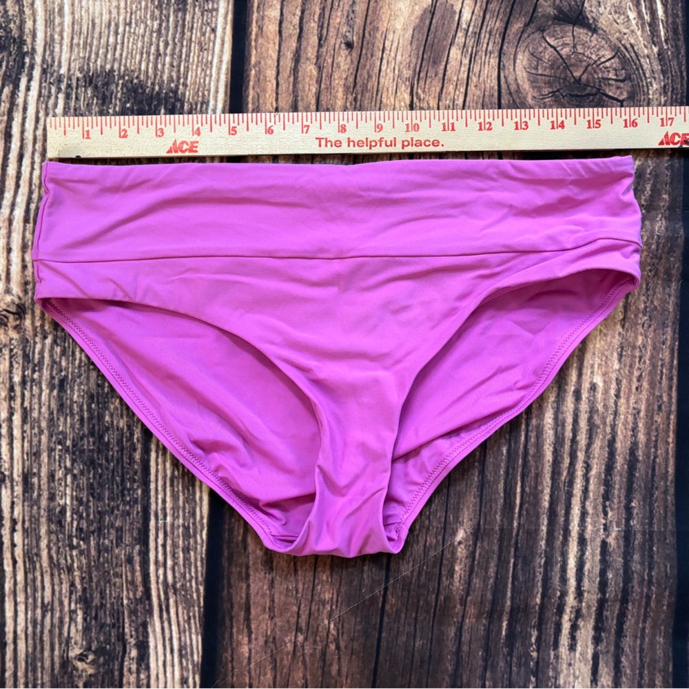 Calia Carrie Underwood Geranium Purple Bikini Mid-Rise Wide Band Bottom M